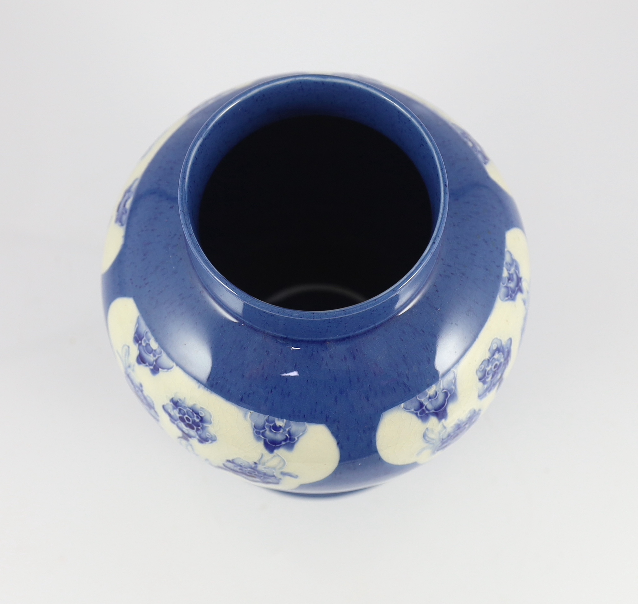 A Moorcroft late Florian forget-me-nots powder blue temple jar